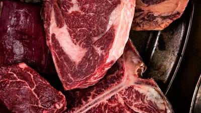 chunks of uncooked meat